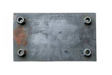 Rectangular Metal Plate with Screws