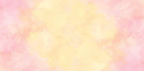 Abstract watercolor background .watercolor background with pink and yellow color. Fantasy light red, pink shades watercolor background. subtle watercolor pink yellow gradient illustration.	
