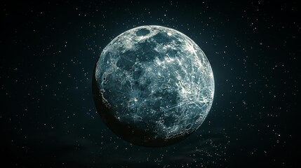 Glowing full moon in night sky - generative ai