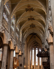 Church of Our Lady of Victory in Sablon. View inside the church