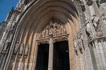 Church of Our Lady of Victories at the Sablon.  Architectural sculpture, pilaster statues, portal sculptures