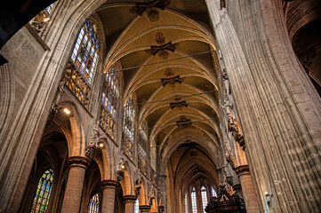 Church of Our Lady of Victory in Sablon. View inside the church