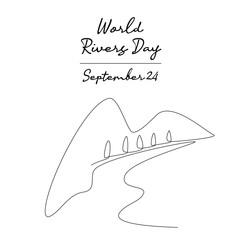 line art of World Rivers Day good for World Rivers Day celebrate. line art.