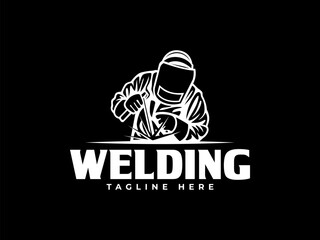 welding logo vector illustration. welder logo template