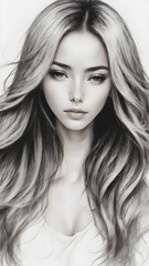 Naklejka premium hair on a white background