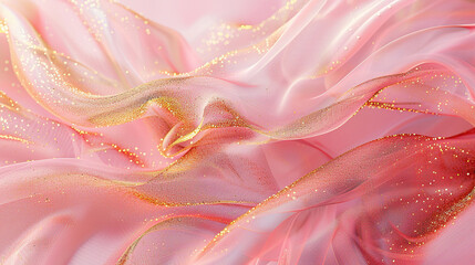 Pink and gold. Ethereal pink and gold background with sparkling glitter. Surrealistic illustration of light pink and gold. Abstract background with space for text