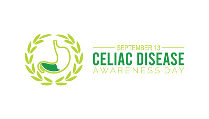 Celiac Disease Awareness Day is observed every year on September.Holiday concept. background, placard, banner design template Vector illustration background design.