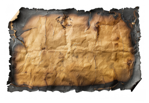 Burnt Parchment Paper with Singed Edges