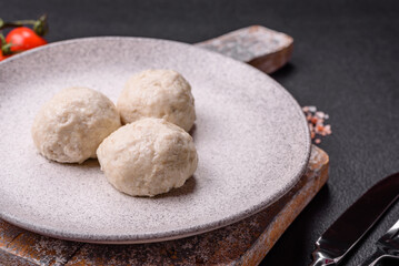 Delicious healthy steamed chicken cutlets or minced meatballs