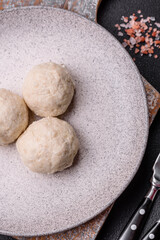 Delicious healthy steamed chicken cutlets or minced meatballs