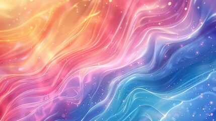 Abstract Wavy Background With Rainbow Colors