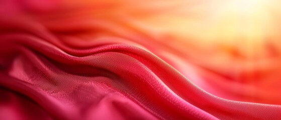 Obraz premium Red and pink fabric surrounded by a bright yellow light in its center