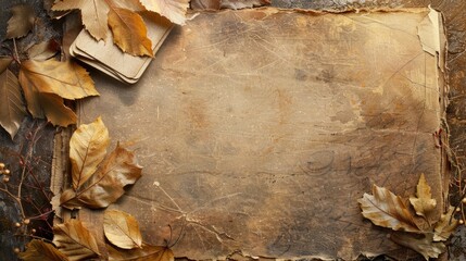 Old fashioned scrapbook design with space for text