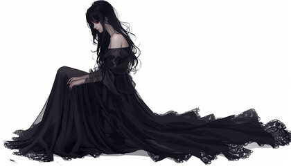 Naklejka premium gothic girl dress