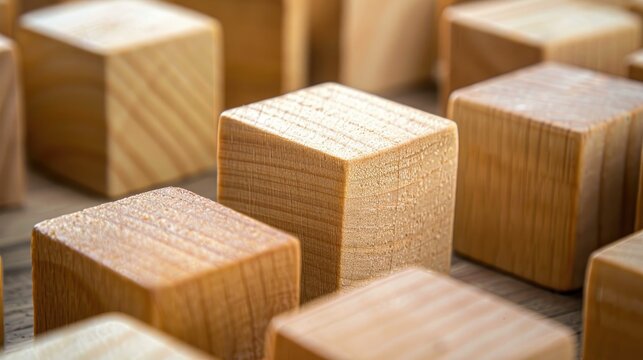 Wooden blocks with name inscriptions for branding and marketing purposes
