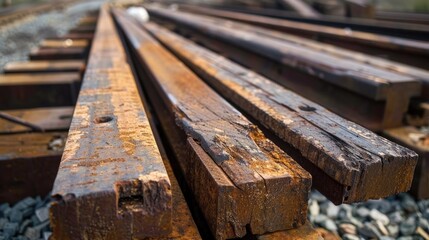 Railroad ties ready for new railway connection to shape future transportation