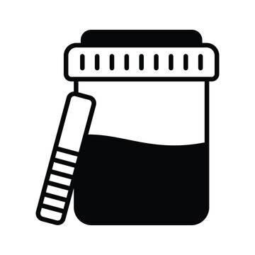black and white urine sample container clip art preview