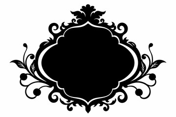  Ornamental frame silhouette black vector art illustration