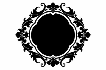  Ornamental frame silhouette black vector art illustration