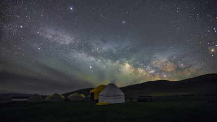 Milkyway photography taken in Tash rabat at bashi range, tien shan, south of naryn, kyrgyzstan,...