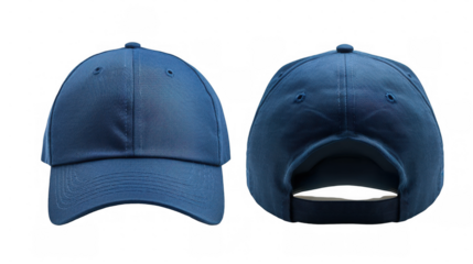 Blue Baseball Caps Front and Back