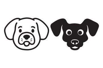 dog silhouette vector logo on a white background