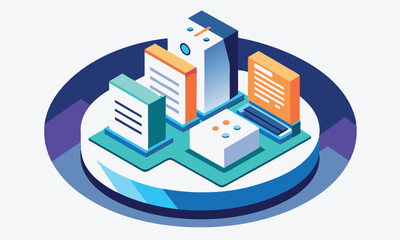 Stunning Circular Isometric Illustrations on a Pristine White Background, A Visual Exploration