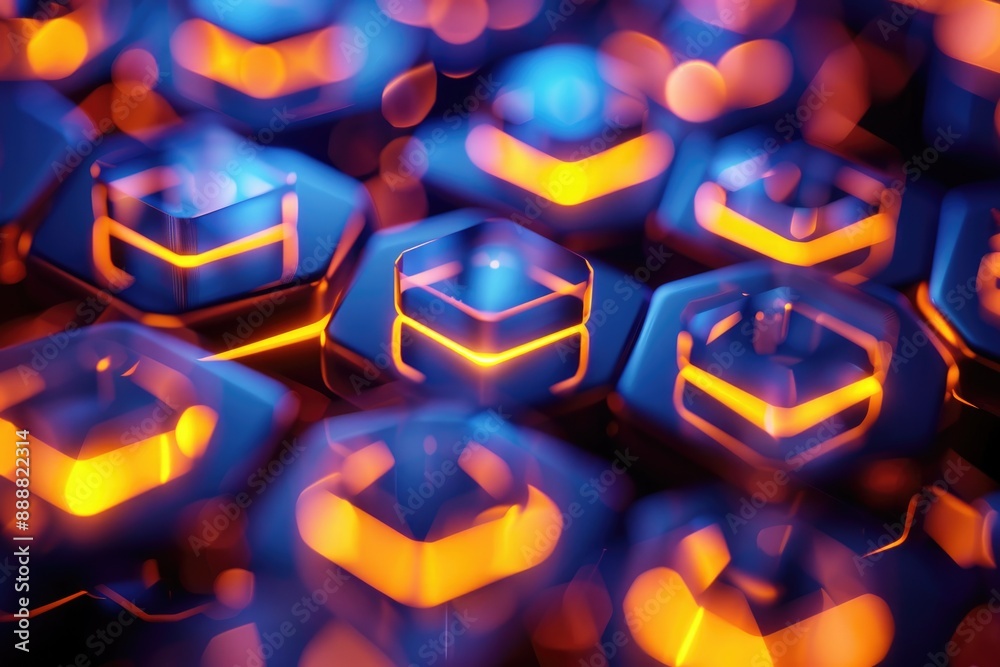 Poster abstract background with colorful squares, perfect for adding a pop of color to any project, glowing