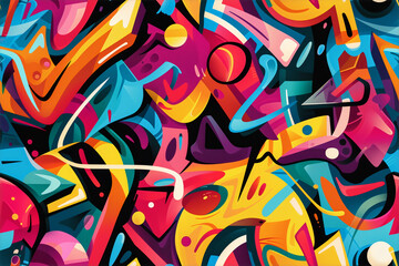 Obraz premium urban culture street art design vibrant bold graffiti abstract background