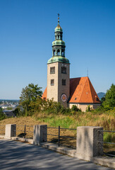 The Mulln Parish Church on the hill near Salzach river in Salzburg, Austria