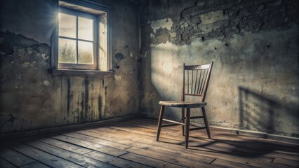 Lonely rainy night with empty city streets, dim streetlights, and foggy atmosphere reflecting feelings of melancholy and despair.