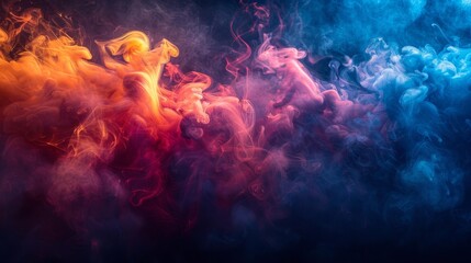 Fototapeta premium Colorful abstract smoke art - generative ai
