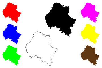 Weifang City (People's Republic of China, Shandong Province) map vector illustration, scribble sketch City of Weifang map