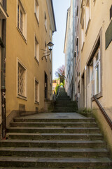 Narrow City Alley Way with Stairs in Saltzburg in Austria