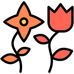 foliage filled line icon