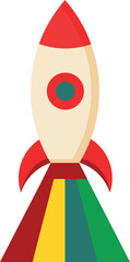 Cartoon Rocket Launching into Space