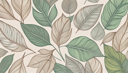  Leaves pattern, autumn leaves background, Pattern with leaves, a repeating pattern of oak and maple leaves in an illustration