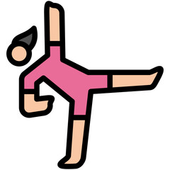 yoga filled line icon