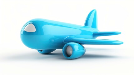 Naklejka premium Detailed 3D icon of an airplane on a white background.
