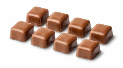 Detailed 3D render of milk chocolate candies perfect for confectionery advertising.