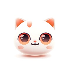 Fototapeta premium Adorable cartoon cat with big eyes and a happy expression