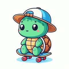 Obraz premium cartoon illustration turtle sport