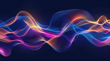 Fototapeta premium Digital waves of color gradients in motion