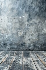 Gray Concrete Wall and Wooden Floor