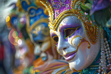 Mardi Gras Carnival in New Orleans. The Krewes, brotherhoods, are a very important part. They are the ones in charge of organizing the parades, floats, uniforms and dances on the big day.