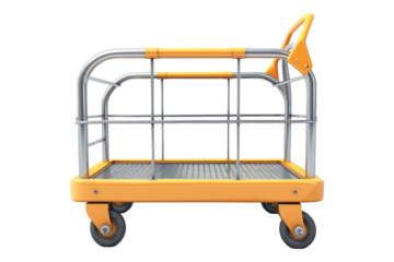 Baggage cart isolated on transparent background