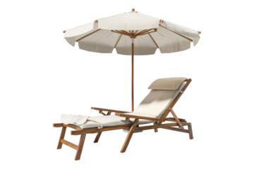 Beach lounge chair isolated on transparent background