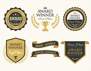 Award winner retro vintage badges and labels collection