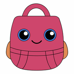 Back to school concept banner illustration. School backpack with stationery and the unique typography Back to school on the bright background. Vector illustration