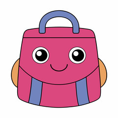 Back to school concept banner illustration. School backpack with stationery and the unique typography Back to school on the bright background. Vector illustration